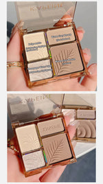 3D Facial Contouring Bronzer Cosmetics Brightening Beige Matte Highlights Palette Four-color Eye Shadow Nose Powder Makeup