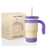 420ML Kids Thermos Bottle Leak Proof Tumbler With Handle Stainless Steel Travel Straw Mug For Toddler Boys Girls Christmas Gifts
