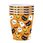 Halloween Black Cat Pumpkin Ghost Theme Festival Disposable Paper Plate Paper Cup Napkin Party Supplies