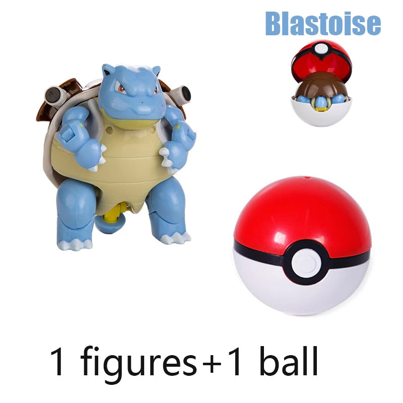 Pokemon Ball Toys Anime Figure Charizard Pikachu Mewtwo Eevee Monster Action Deformation Pokeball Toys Figures Model Kids Gifts