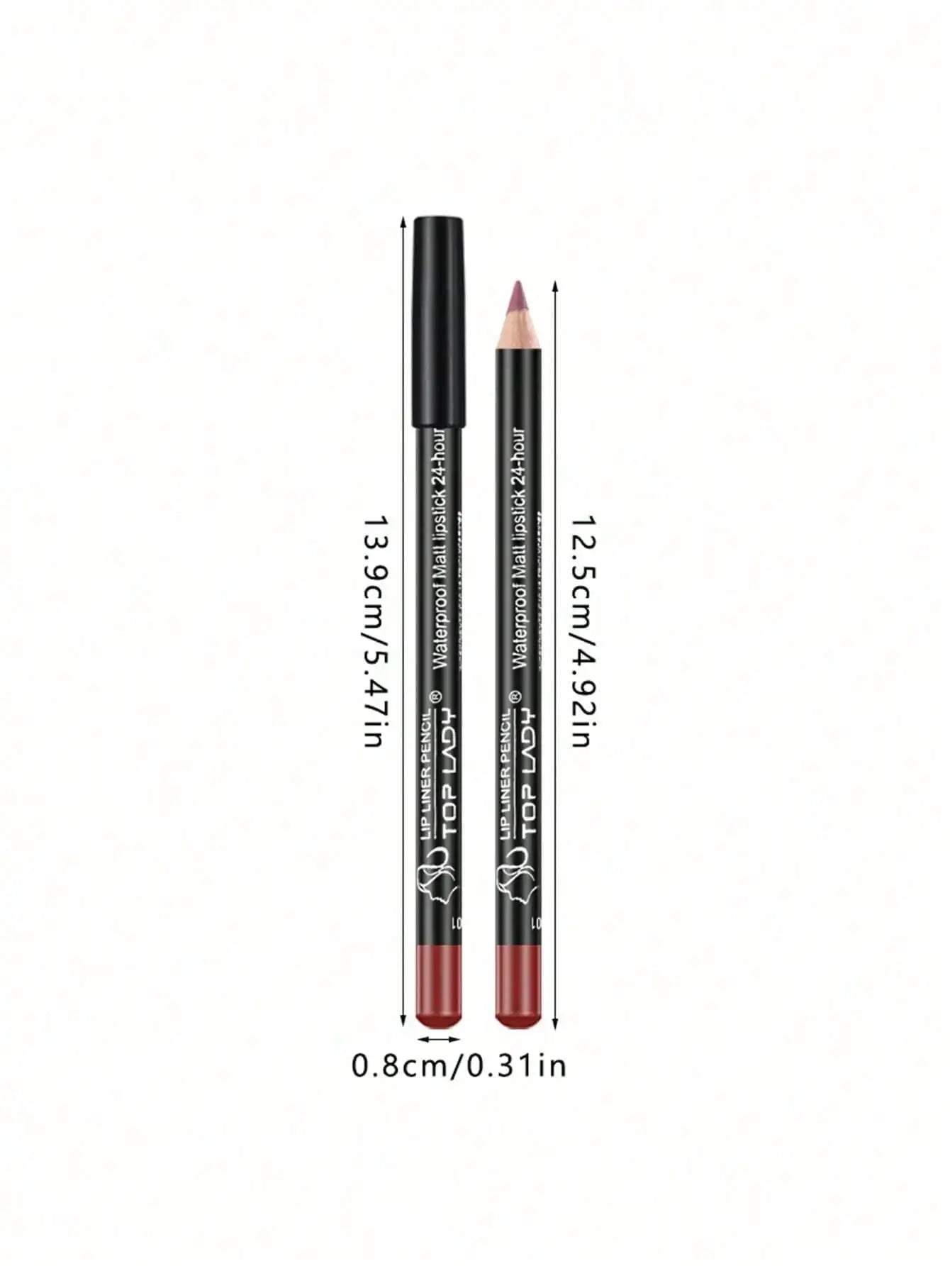 12pcs Lip Liner Pen 12 Colors Professional Lip Liner Pencil and Matte Lip Non-stick Cup Nude Lipstick Pencil SET