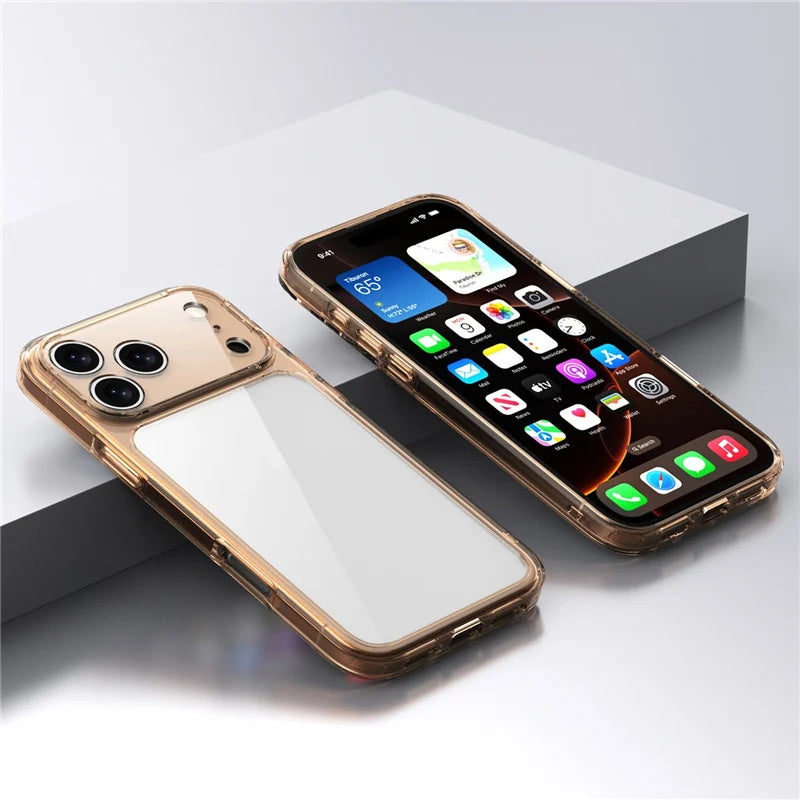 Luxury Hybrid Transparent Shockproof Phone Case For iPhone 17 Pro Max 17 Air 17Pro Max Clear Hard Acrylic Protective Back Cover