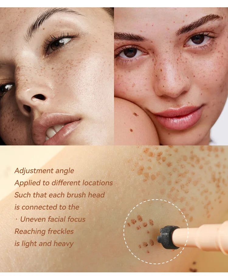 Waterproof Freckle Pen Natural Lifelike Fake Freckles Pen for Lasting Look Dot Spot Pen Makeup for Women Makep Light/Dark Brown
