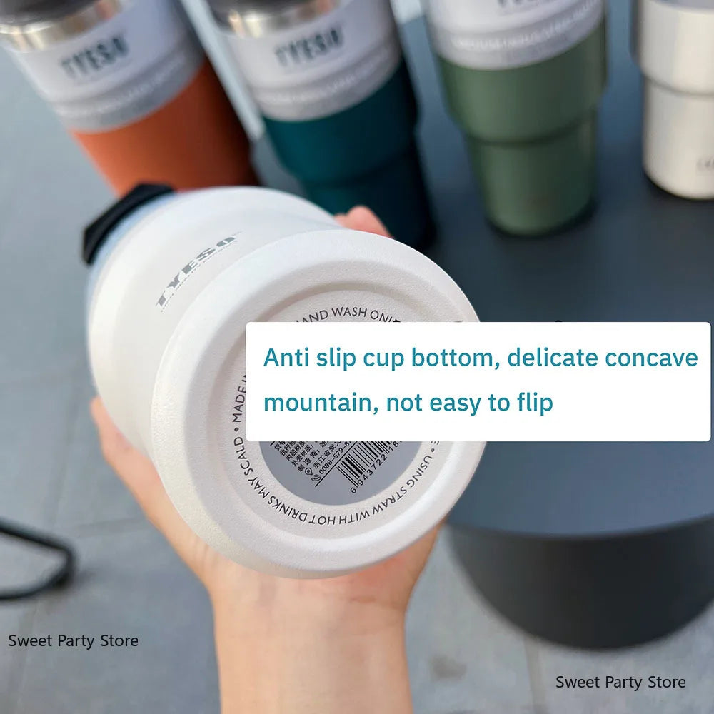 Tyeso 600/750/900/1050/1200ML Stainless Steel Thermos Bottle Car Coffee Cup Sports Water Bottles Keeps Cold and Heat Thermal Mug