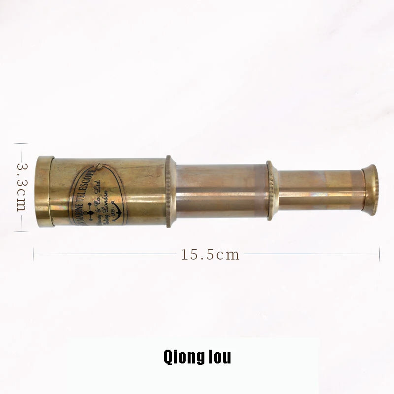 Retro Brass Monocular Telescope Study Desktop Ornaments Home Decoration Model Room Shooting Window Display Handmade Telescope