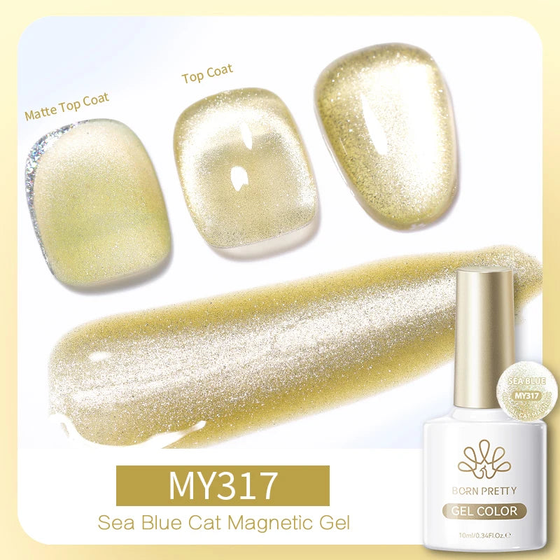 BORN PRETTY 10ml Silver Water Light Cat Magnetic Gel Nail Polish Nail Supplies Vernis Semi Permanent Gel for Fall Winter Nails