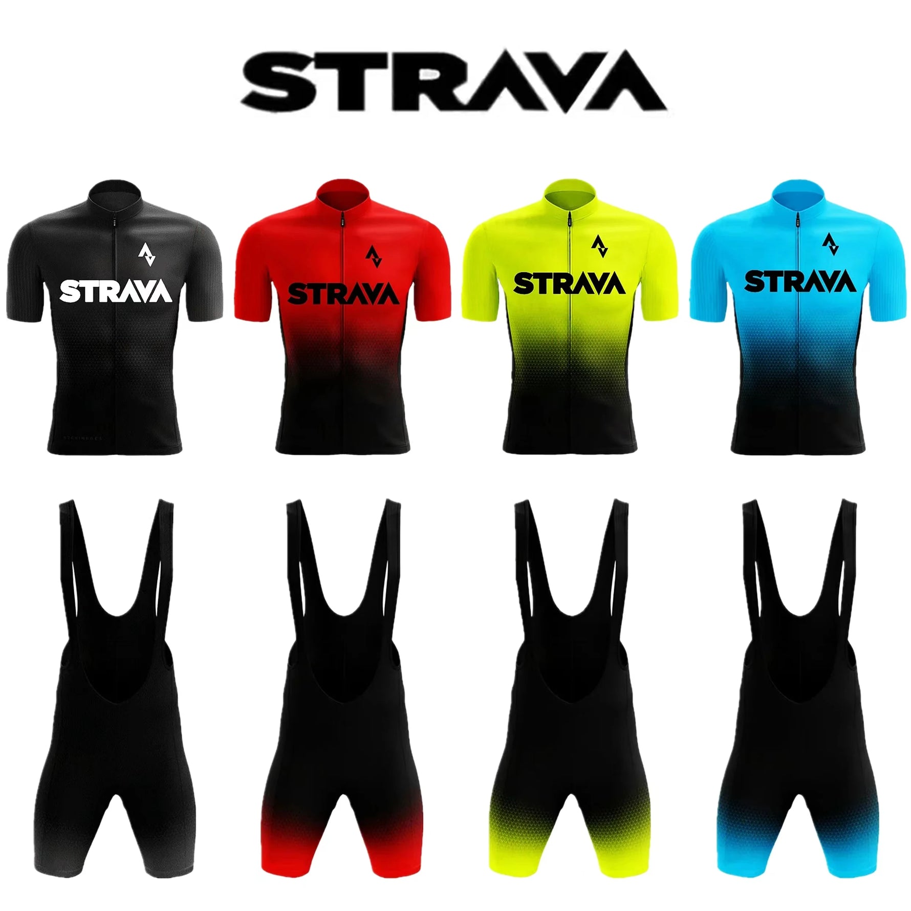 2024 Strava Cycling Jersey Set Short Sleeve for Men's Anti-UV Bike Cycling Jersey Set Bicycle Pro Team Summer Cycling Clothing