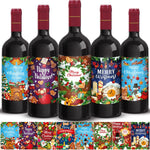 Multiple Styles Christmas Wine Bottle Label Stickers Santa Claus Xmas Tree Merry Christmas New Year Party Gift DIY Decorations