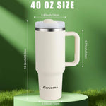 1200ml Stainless Steel Insulated Straw Water Bottle Thermal Coffee Car Cup 40oz Cold Hot Mug Vacuum Flask with Handle for Travel