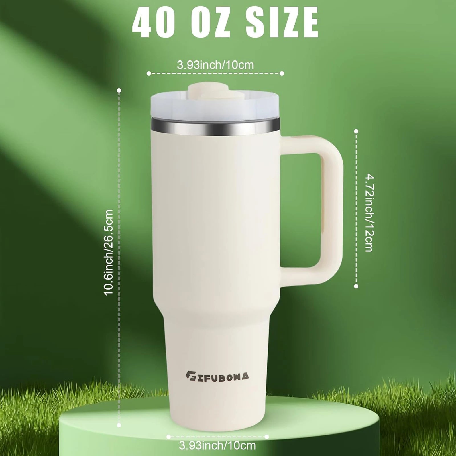 1200ml Stainless Steel Insulated Straw Water Bottle Thermal Coffee Car Cup 40oz Cold Hot Mug Vacuum Flask with Handle for Travel