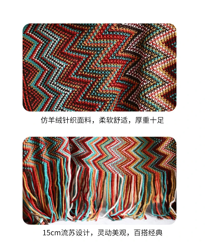 Boho Bed Plaid Blanket Geometry Aztec Baja Blankets Ethnic Sofa Cover Slipcover Decor Throw Wall Hanging Tapestry Rug Cobertor