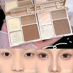 1pc Luxurious Matte Highlighter Bronzer Palette Smudge-Proof Contouring Coverage for Flawless Face Shading & Grooming