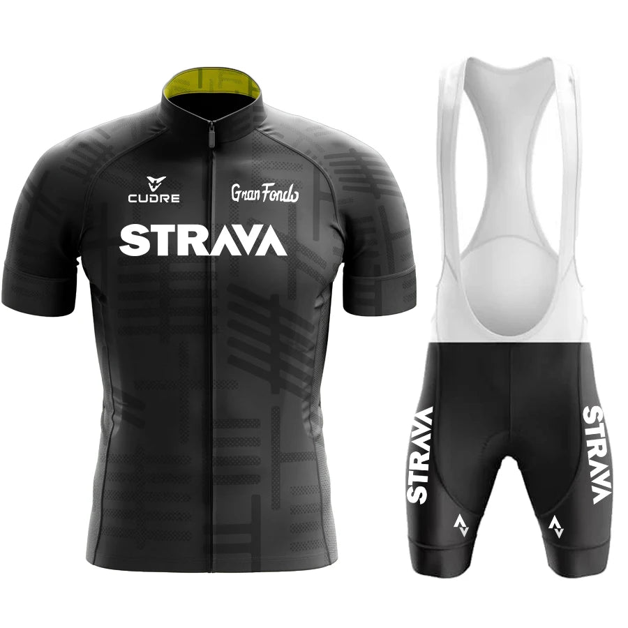 STRNVN Men's Summer MTB Cycling Jersey Set – Breathable Short Sleeve Bike Outfit