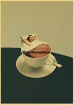 Retro Abstract Creative Poster Kraft Paper Nostalgia Canvas Prints Modern Landscape Coffee Bar Wall Art Posters Living Decor