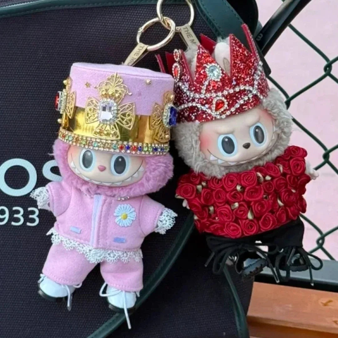 Gd With G-Dragon Labubu Baby Clothes 17cm Suit Pendant Plush Doll Clothes Cute Doll Clothes Vinyl Keychains Clothes
