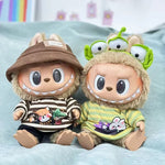 Doll outfit vinyl plush doll clothes for 38cm Korea Kpop Exo Labubu doll clothes striped shirt set