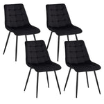 Set of 4 Velvet Dining Chairs Metal Legs Modern Comfortable Chair for Kitchen Bedroom Living Room Home Furniture