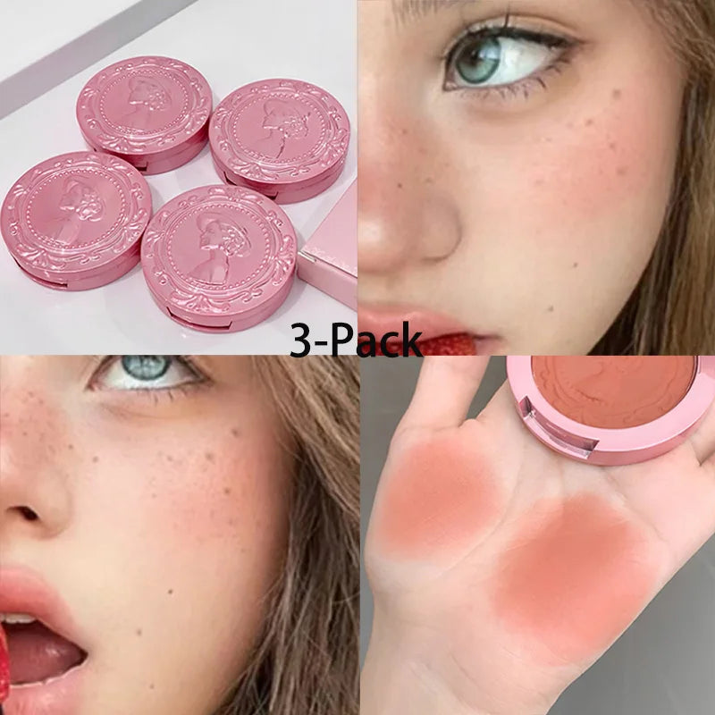 Three dimensional relief mist Color blush natural tender delicate hold makeup low saturation female blush cream