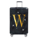 Luggage Compartment Protective Cover Letter Series Black Wear Resistant Fabric Dust Cover for18-32 Inch Travel Case Covers