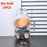 Transparent Cover For LABUBU Clear Macaron Protector Case Dust Sitting Case Popmart Bubble Mart Doll Accessories