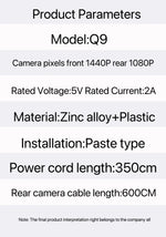 4K HD Dual Lens Dash Cam Car DashCam 3.16 IPS Screen 2K 1080P Camera Recording WiFi GPS Parking Monitoring ADAS Loop Recording