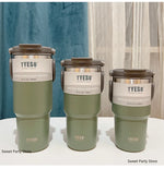Tyeso 600/750/900/1050/1200ML Stainless Steel Thermos Bottle Car Coffee Cup Sports Water Bottles Keeps Cold and Heat Thermal Mug