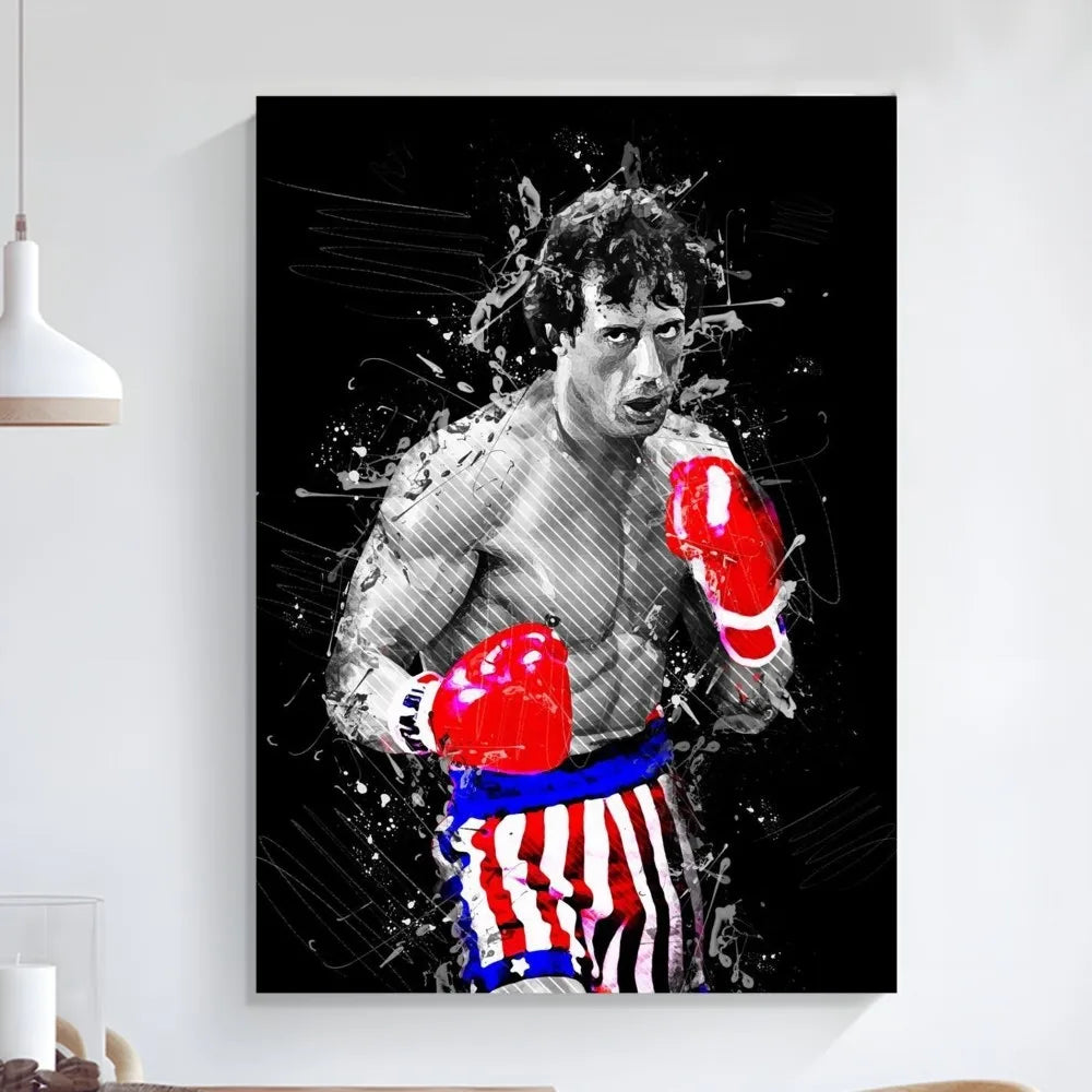 Rocky Balboa Classic Movie Poster Art Self-adhesive Art Small Poster HD Quality Poster Wall Art Painting Study Wall Decoration