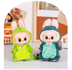 13CM Plush Doll Clothes for Labubu Doll's Clothes 6-Piece Set Dinosaur Animal Suit with Hat Outfit Accessories Dolls Clothing