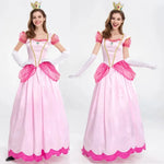 New Princess Dress Palace Party Queen Skirt Pink Peach Blossom Clothes Anime Halloween Costumes for Women