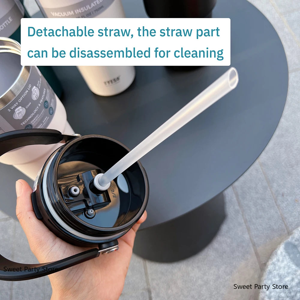 Tyeso 600/750/900/1050/1200ML Stainless Steel Thermos Bottle Car Coffee Cup Sports Water Bottles Keeps Cold and Heat Thermal Mug