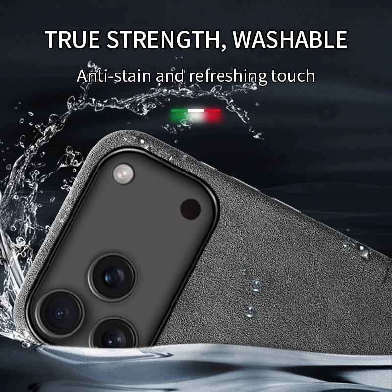 Premium Genuine Italy Imported Alcantara Magnetic Case for iPhone 17Pro 17Air 17 Pro Max with MagSafe Business Soft Touch Cover