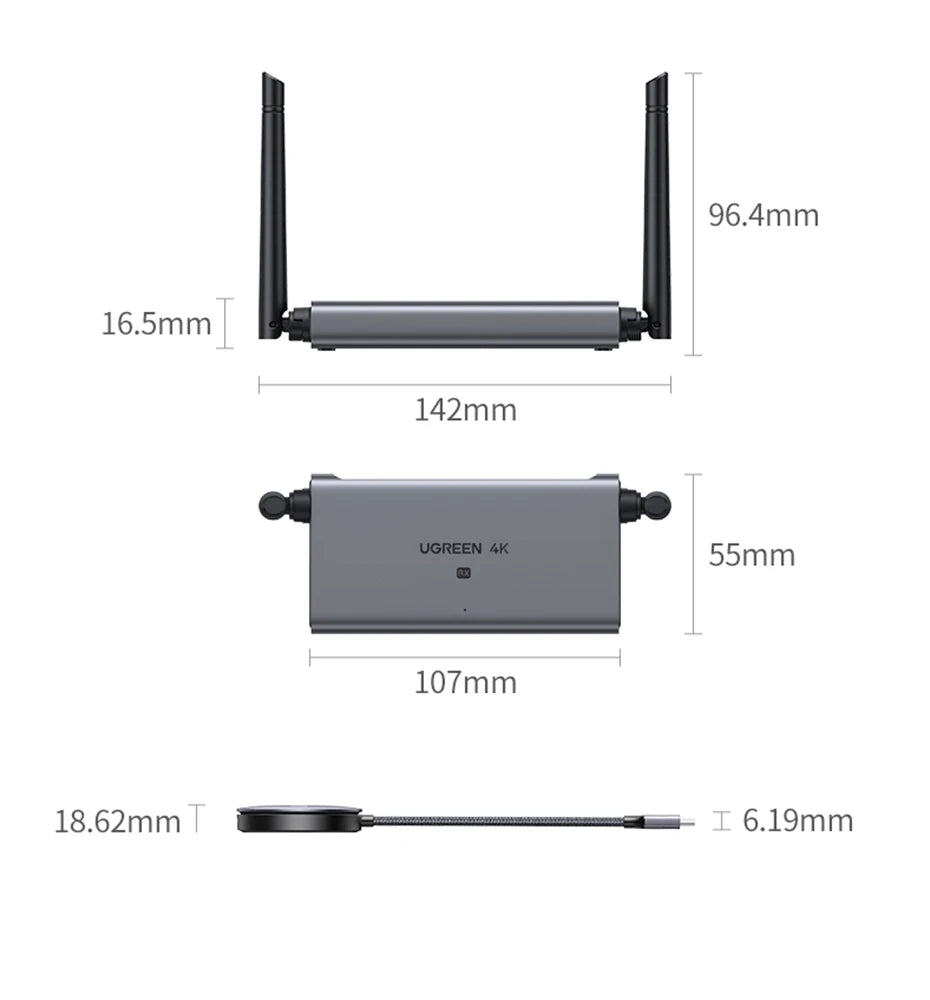 【NEW-IN】UGREEN Wireless HDMI Extender Video Transmitter & Receiver Kit 5G 50M Transmits Display Dongle for TV PC PS5/4 Monitor