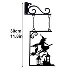Halloween Silhouette Metal Sign, Witch Metal Silhouette, Witch Silhouette Yard Sign, Outline Wall Decor, Metal, for Halloween Decor