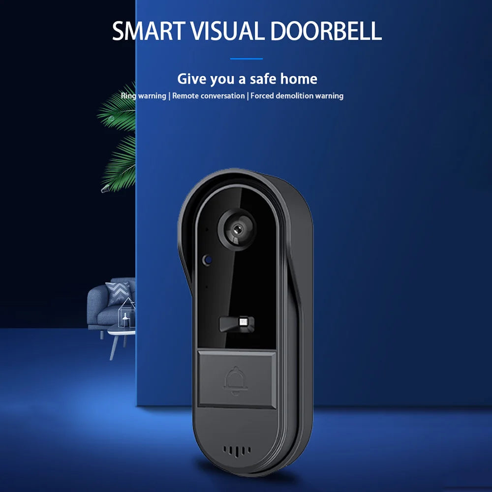 Visual Smart Doorbell Ring Door Camera Wireless Intelligent Video Bell Camera Intercom Doorbell Night Vision for Home Office