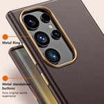 LANGSIDI Luxury Nappa Leather Magnetic Phone Case for Samsung s24 ultra Galaxy s23 ultra s24 plus for Magsafe fundas Back Cover