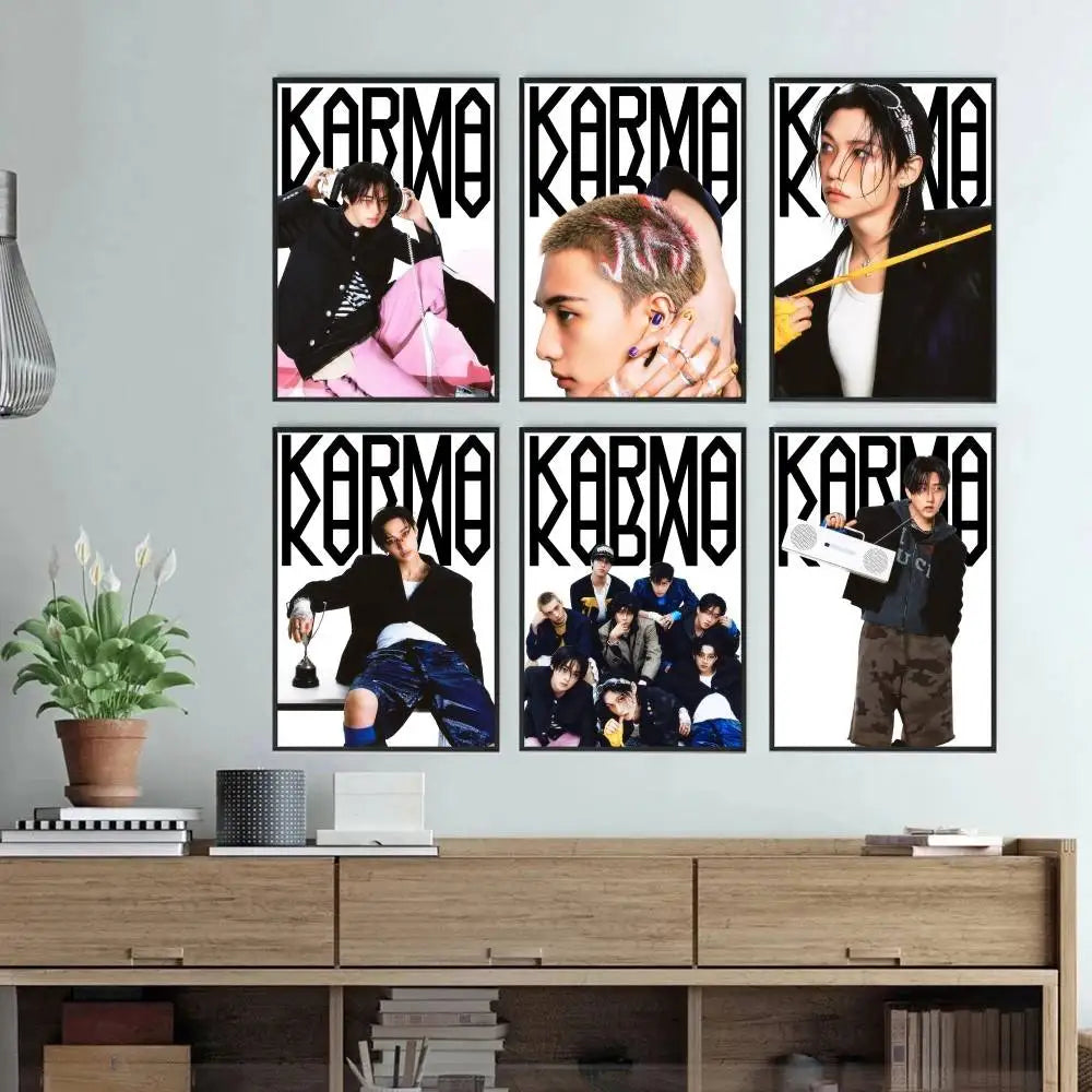 STRAYKIDS 4th Studio Album 'KARMA' Concept Photos Poster Bedroom Living Room Modern Art Home Decoration Wall Painting Gifts