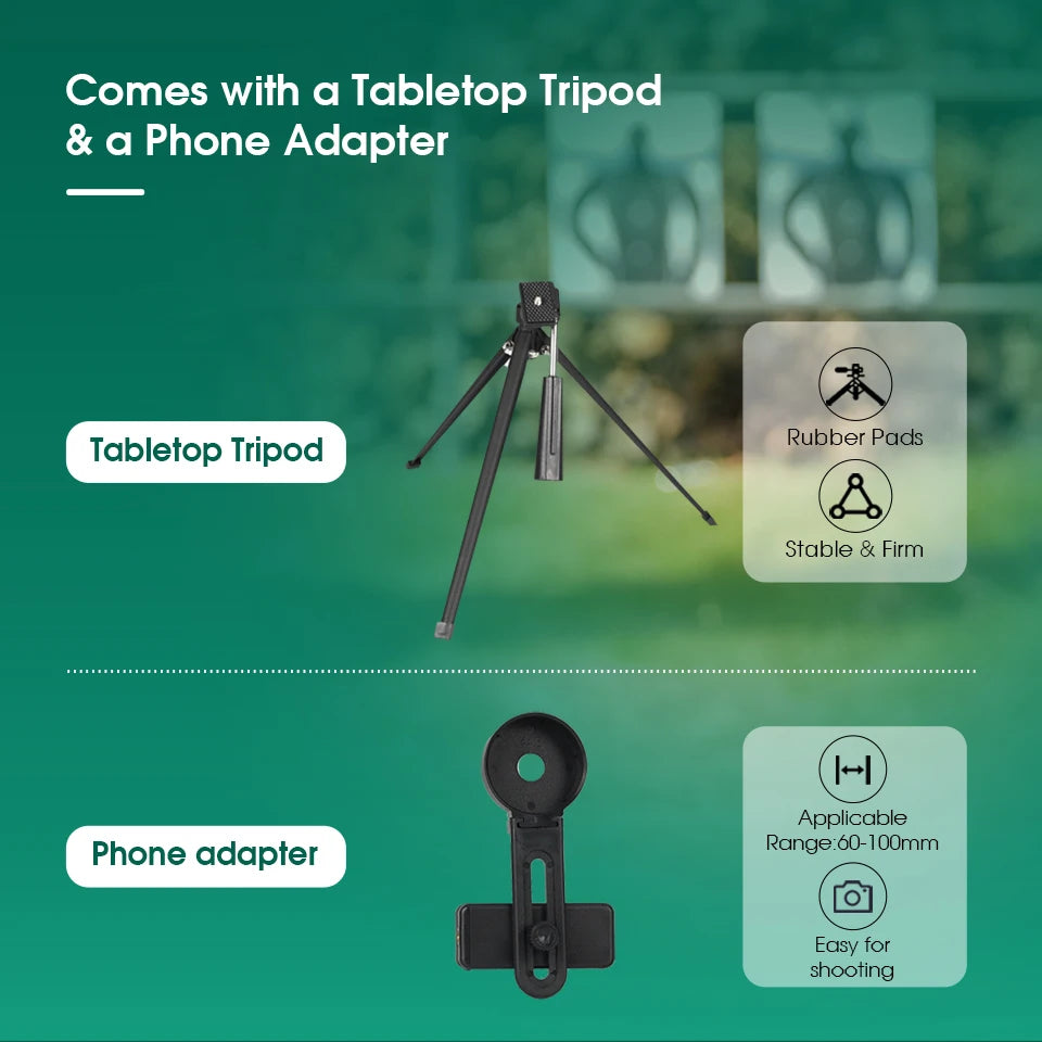 Svbony SV28plus 50/60/70mm Spotting Scope Zoom Telescope Powerful Long Range PORRO Prism Suit for Archery Target Shooting