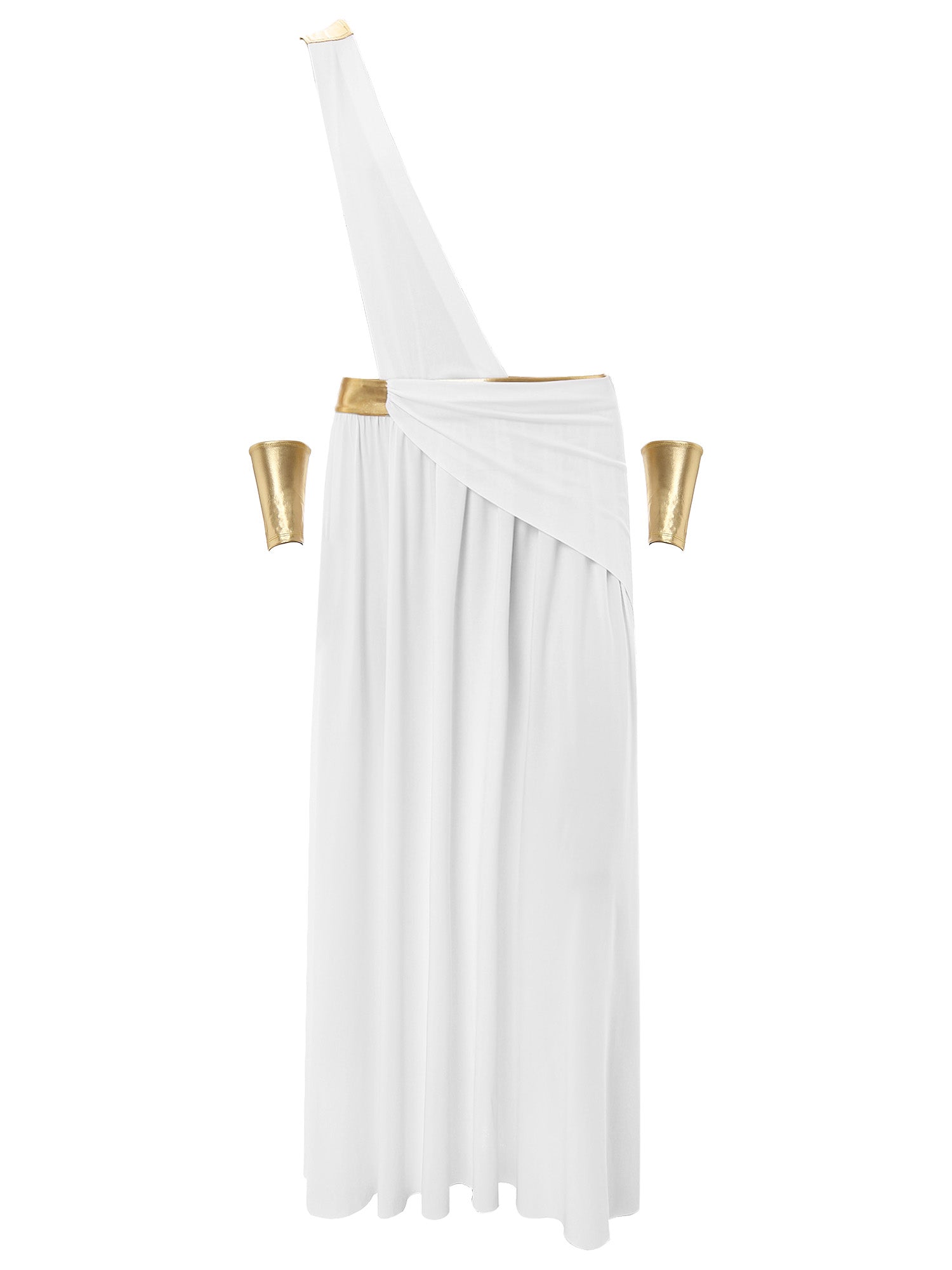 Mens Ancient Greek God Toga Gladiator Costumes Roman Emperor One Shoulder Sleeveless Robe Halloween Medieval Warrior Outfits