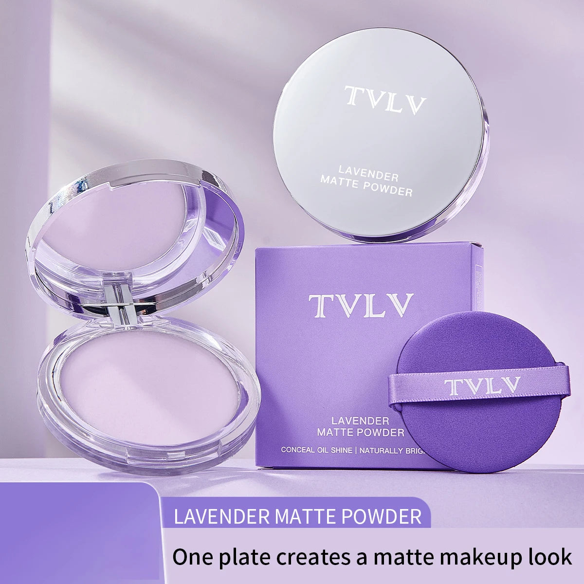 Waterproof Violet Cream powder Natural Stick Facial Long term Oil Control Easy Apply Makeup Powder Cosmetics