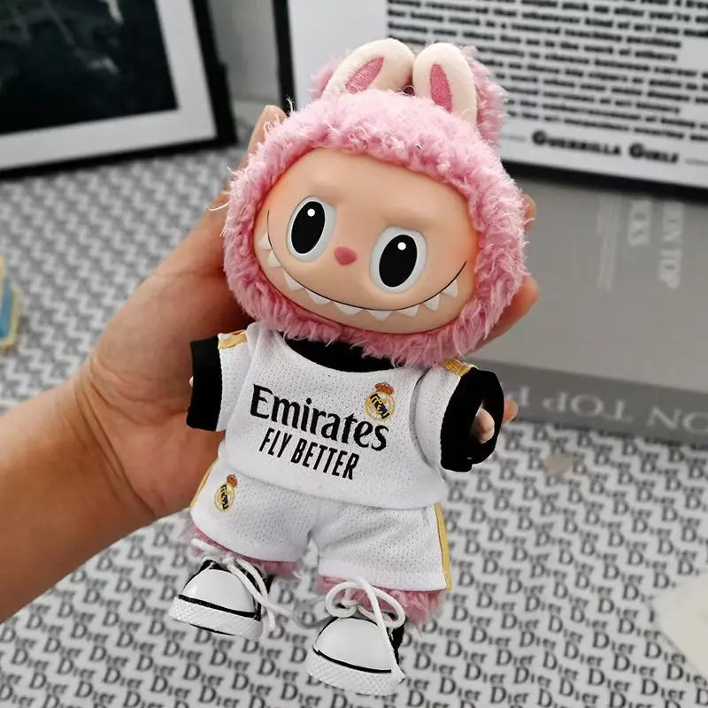 For 17cm Labubu Football Basketball Size 10 Clothing V1V2 Labubu Doll Size 7 Vinyl Pendant Doll Clothing DIY Sportswear Boy Toy
