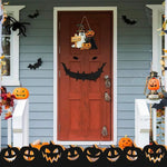 1pcs New Front Door Halloween Welcome Sign Pumpkin Skeleton Wreath Wooden Halloween Party Decoration
