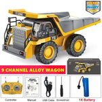 4WD Remote Control Excavator 4x4 Alloy Dump Truck Bulldozer Radio Model RC Car Construction Vehicle Toy Children Kids Gifts