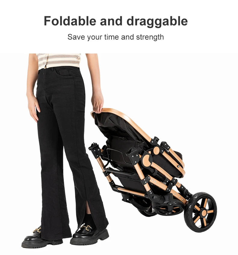 Baby Stroller Light Stroller for Newborn pushchair prams Baby Carriage 3 in 1 baby car seat Foldable Stroller with Mommy Bag