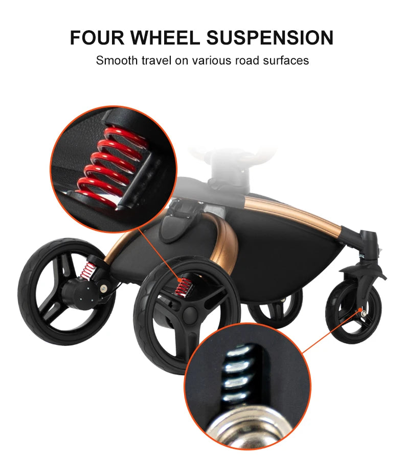 3 in 1 Lightweight High Landscape Baby Stroller Cart Carriage for Newborn Luxury Pushchair