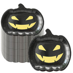 10/50pcs Halloween Pumpkin Paper Plates Cute Grimace Orange Pumpkin Shape Disposable Plates 7'' Halloween Tableware Decorations
