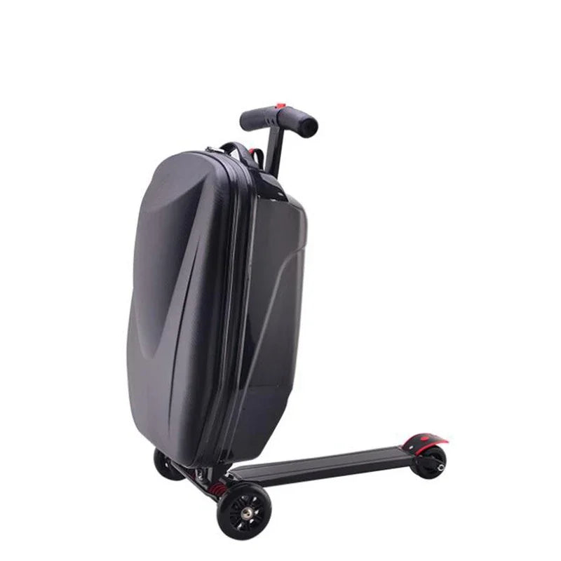 20 Inch Scooter Luggage Carry On Rolling Suitcase With Wheels Travel Trolley Bag Easy To Maneuver And Stylish