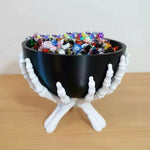 Halloween Candy Bowl Gothic Skeleton Hands Candy Storage Holder Multifunctional Halloween Organizer Holder Scary Home Decoration