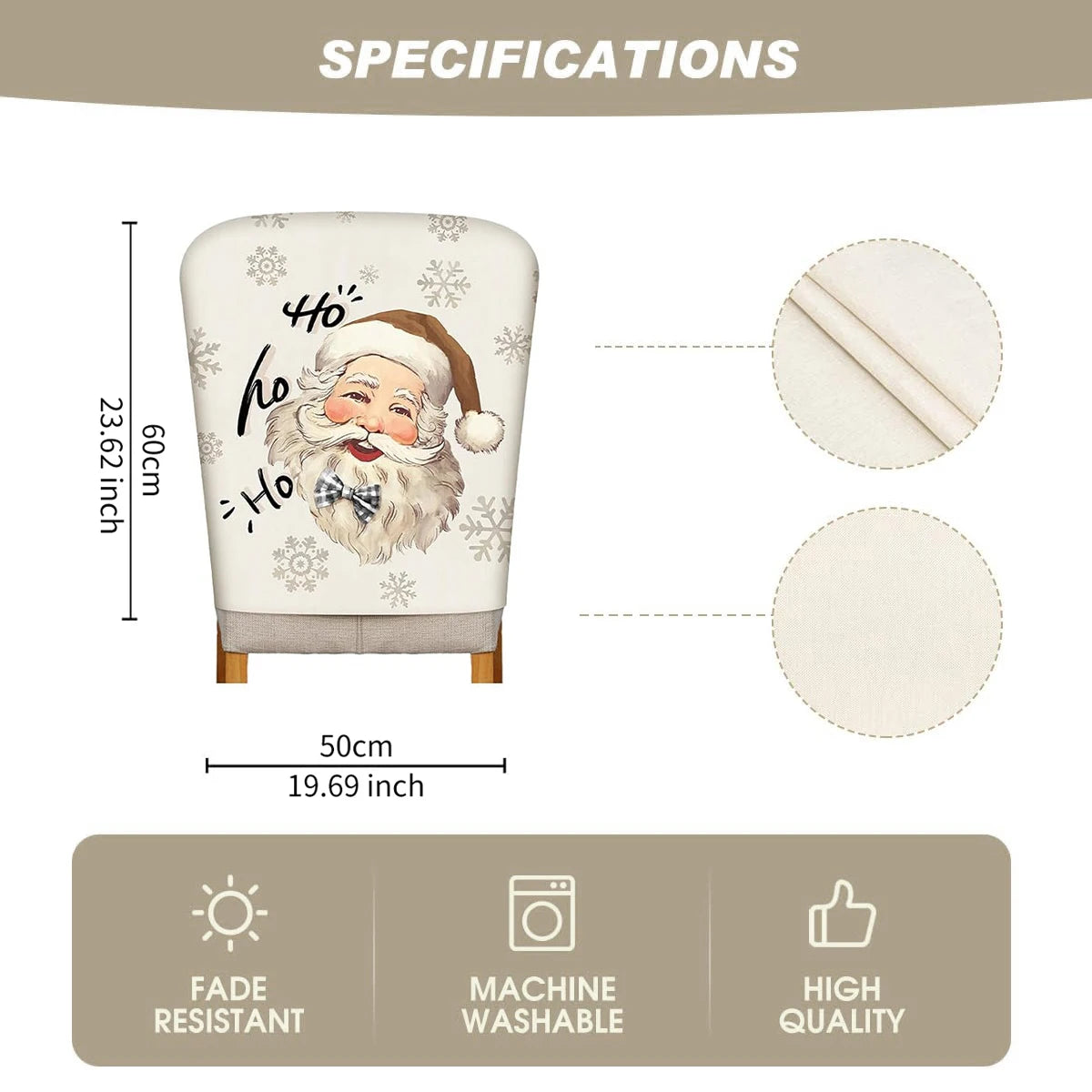 Christmas Chair Covers for Dining Room Set of 6 Xmas Party Holiday Decoration Washable Cover Chair kitchen Slipcover