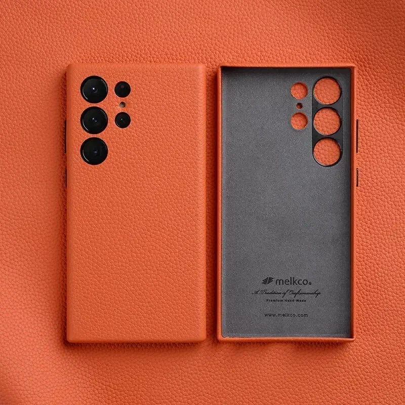 Melkco 100% Genuine Leather Case For Samsung Galaxy S24 S25 Ultra S24 Plus + 5G Premium luxury Cases Fashion Cow Business Cover