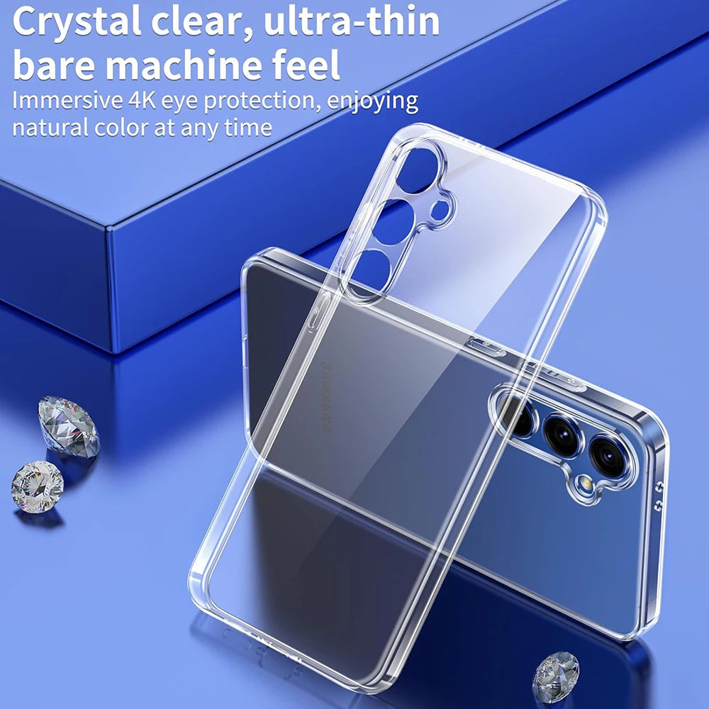 Ultra Thin Silicone Transparent Soft Case For Samsung Galaxy S25 Edge S24 S23 FE Ultra Plus 5G High Clear Shell Shockproof Cover